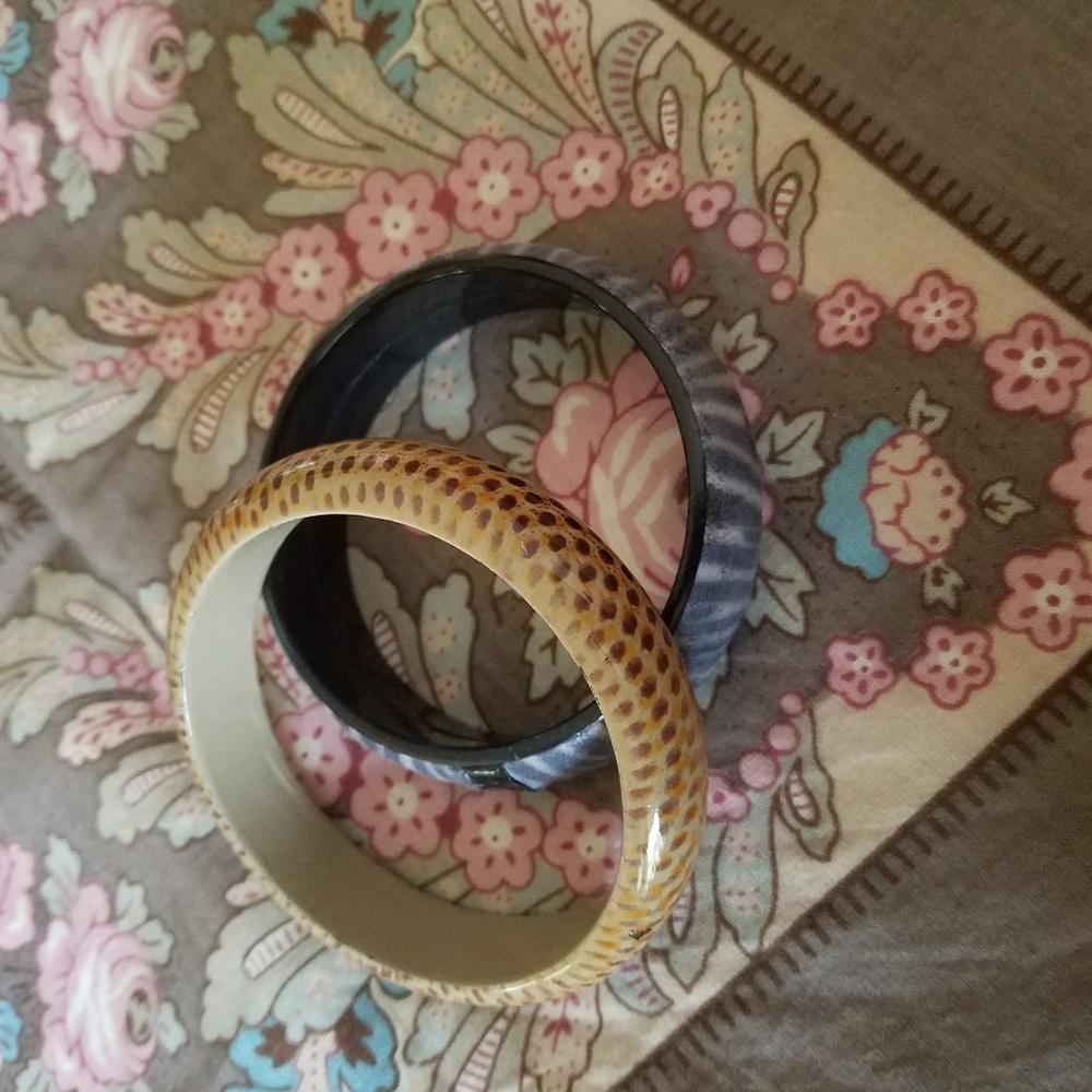 2 Sylish Faux Animal (Zebra/Snake) Bracelets - Great Stocking Stuffer!